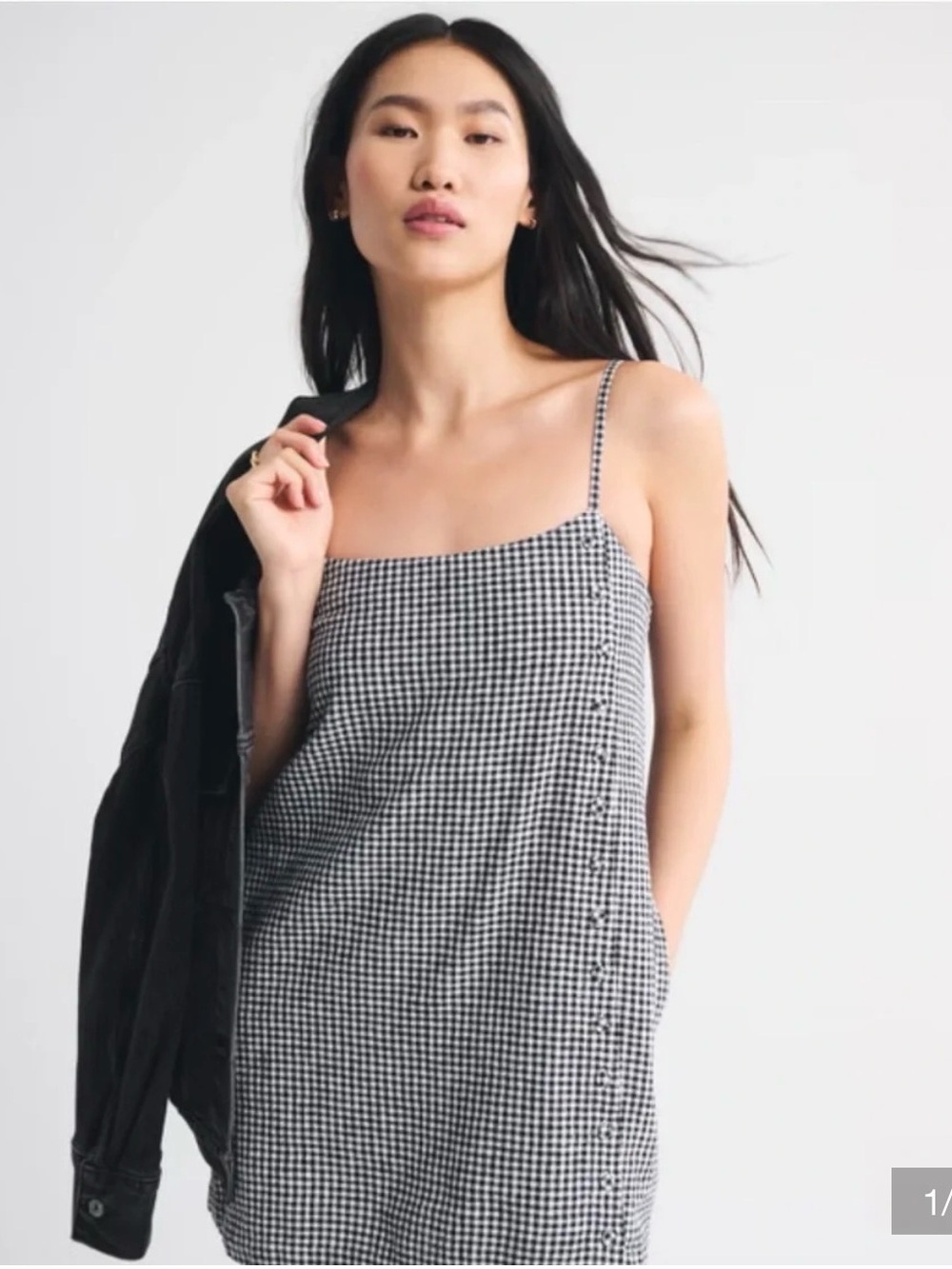 Abercrombie and Fitch Gingham Square-Neck Cami Dress/Skort